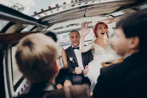 bridal party limo with yara ani limo